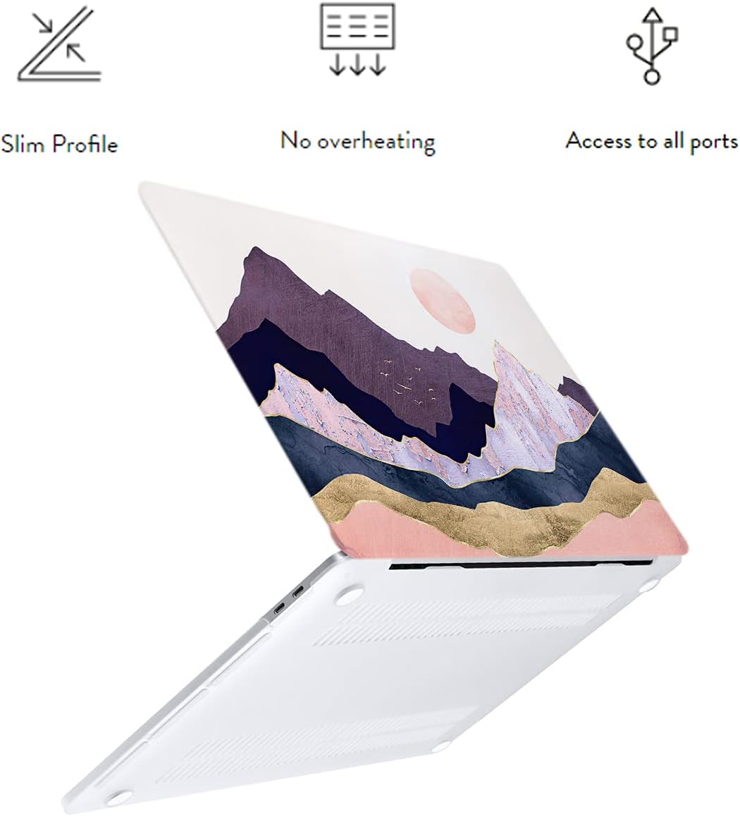 LanBaiLan Compatible for MacBook Pro 13 inch with Touch Bar 2022 2020 2019 2018 2017 2016 Release M1 M2 A2338 A2289 A2251 A2159 A1989 A1706 A1708, Laptop Hard Case & Keyboard Cover, Mountains Forest