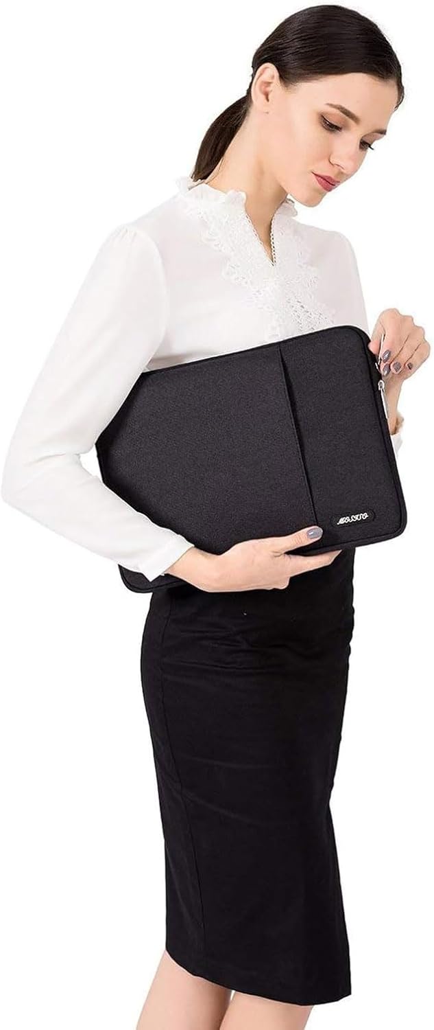 MOSISO Laptop Case 24 inch, 24 inch Laptop Sleeve Compatible with ASUS Gaming Monitor HP Dell Lenovo Notebook, Polyester Vertical Computer Sleeve Bag with Pocket, Black