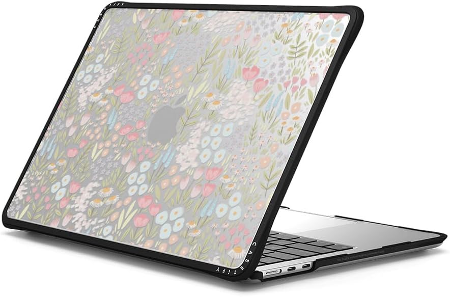 CASETiFY Impact MacBook Air 13.6" (M2-M4) Case [Cushioned Impact Corners/Scratch-Resistant/Anti-Slip Grip] - Eleanor - Clear Black