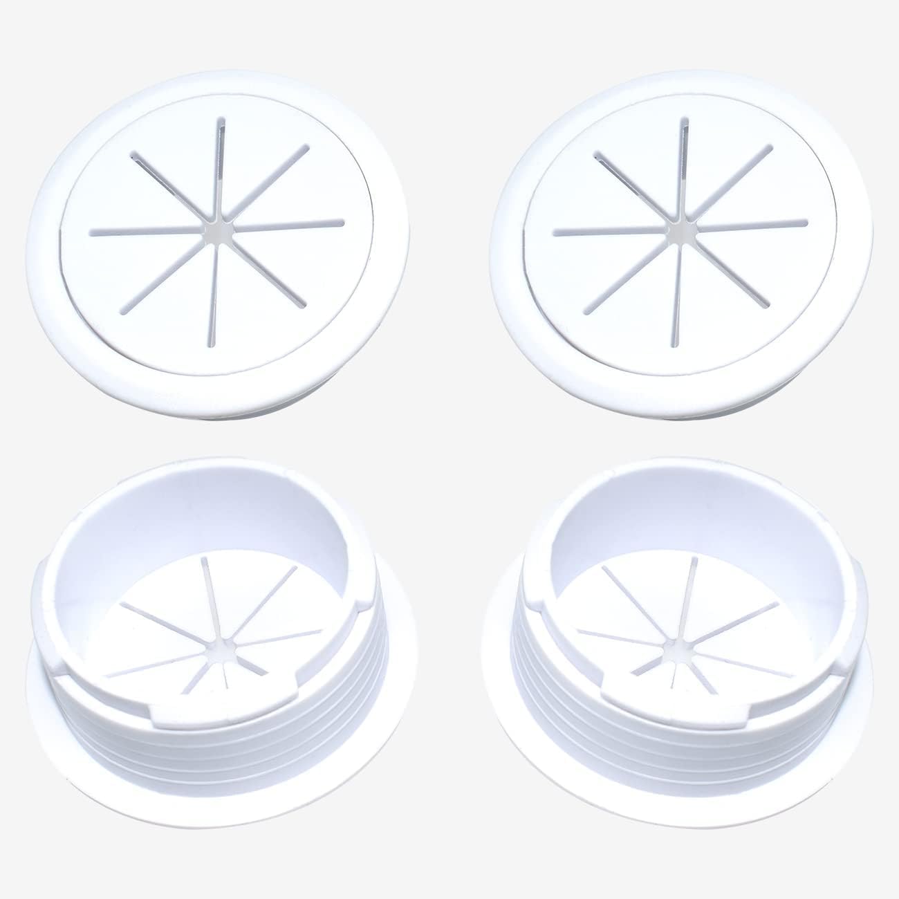 Aifeier ET 2PCS Desk Grommet 2 Inch/50mm Rubber Cable Wire Grommet Cable Hole Cover for Managing and Hiding Office PC Desk Cable Cord (White)