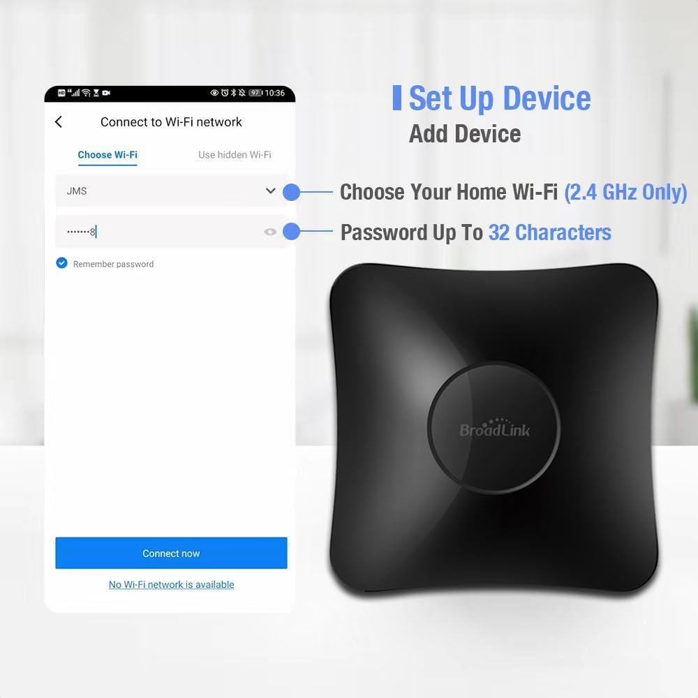 BroadLink RM4 pro Smart Remote and Sensor Cable Set RM4 pro S (2.4 GHz Wi-Fi Only), Universal IR RF Remote Control Hub with Temperature Humidity Monitor USB Cable, Works with Alexa & IFTTT