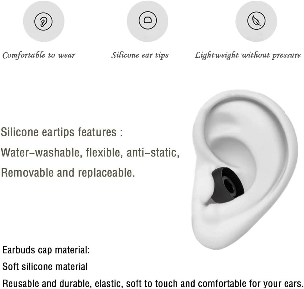 4 Pairs Silicone Earbud Tips Replacement Eartips Earbuds Cap Eartips Tips Compatible with Powerbeats 1/2/3 Wireless Beats by Dre Headphones (Black)