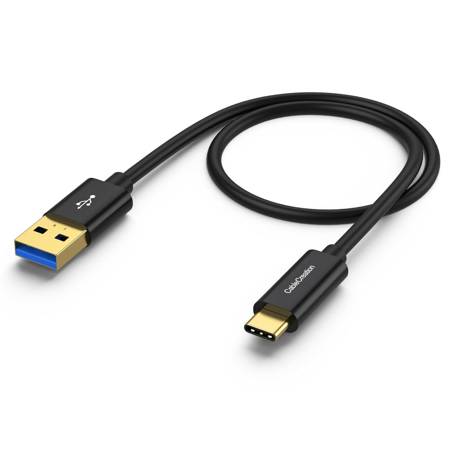 CableCreation USB C to USB A Cable 1FT, Type C to USB 3.1 USB 3.2 Gen2 10Gbps USB A to C Data Cable, Android Auto Cord 3A for USB-C External SSD MacBook Pro iPad, Galaxy S24/S23+, iPhone 16/15, Black