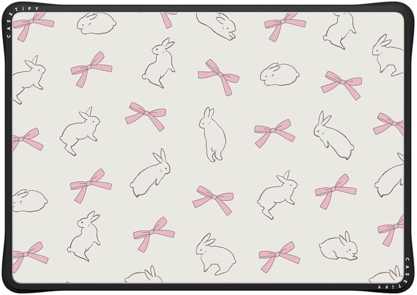 CASETiFY Impact MacBook Air 15" (M2-M4) Case [Cushioned Impact Corners/Scratch-Resistant/Anti-Slip Grip] - Rabbit Ribbon - Clear Black