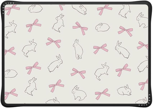 CASETiFY Impact MacBook Air 15" (M2-M4) Case [Cushioned Impact Corners/Scratch-Resistant/Anti-Slip Grip] - Rabbit Ribbon - Clear Black