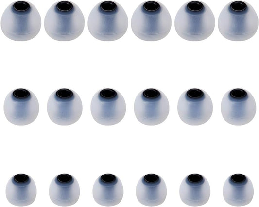 Earbud Tips Soft Silicone Earbuds Replacement Tips Fit for in-Ear Headphones(Inner Hole from 3.8mm - 4.0mm Earphones) 9 Pairs S/M/L,Gray/Black