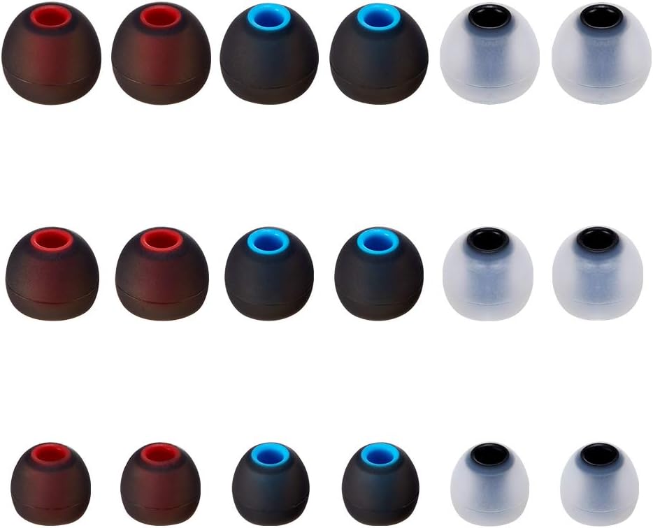 Earbud Tips Soft Silicone Earbuds Replacement Tips Fit for in-Ear Headphones(Inner Hole from 3.8mm -4.2mm Earphones) 9 Pairs S/M/L