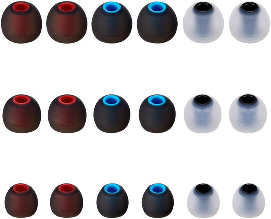 Earbud Tips Soft Silicone Earbuds Replacement Tips Fit for in-Ear Headphones(Inner Hole from 3.8mm -4.2mm Earphones) 9 Pairs S/M/L