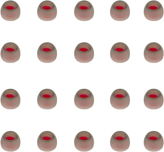 10 Pairs Small Earbud Tips Replacement Ear Tips for in- Ear Headphones Ear Bud Covers Silicone Earbuds Rubber Tips (Clear Red)