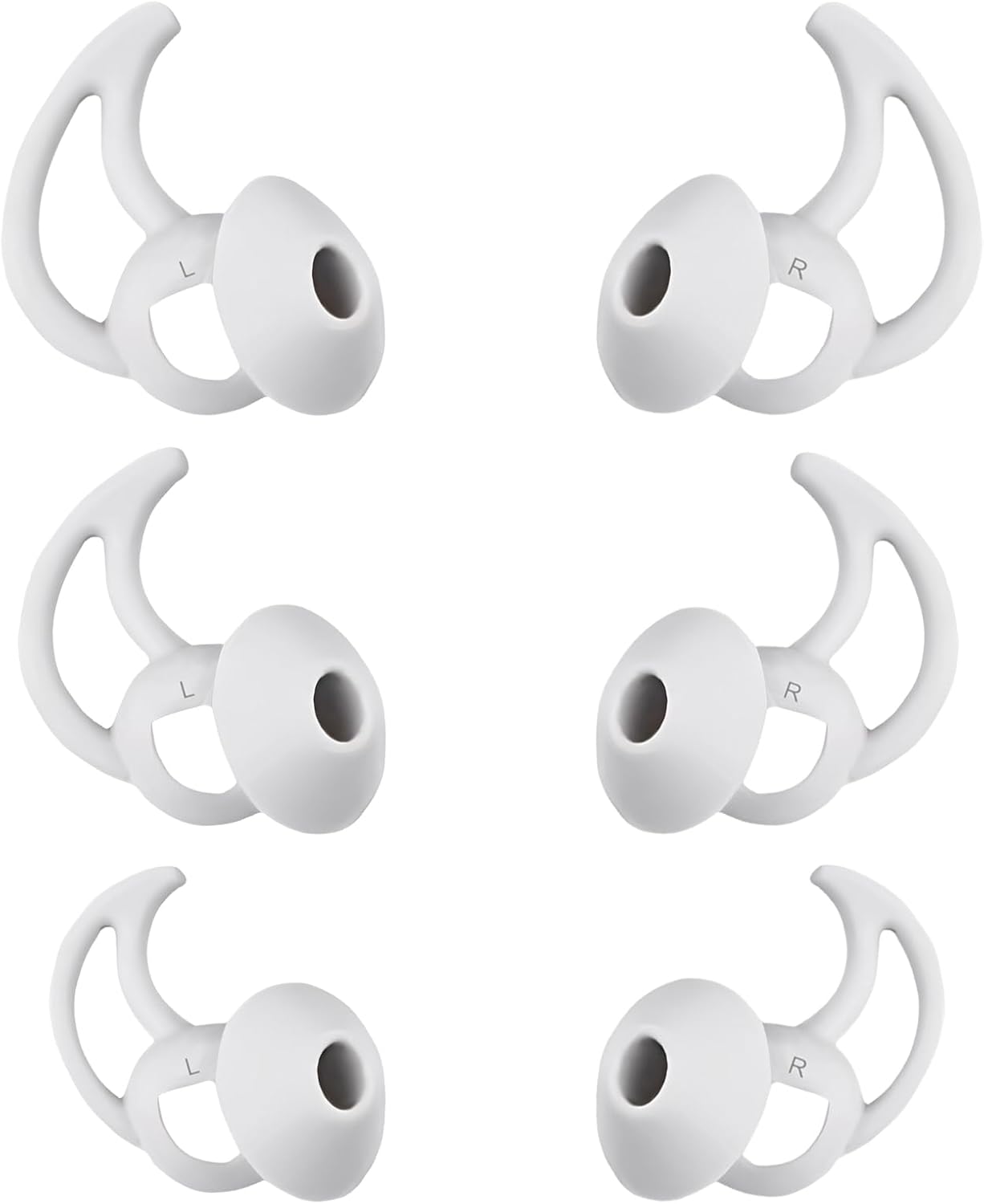 Earbud Replacement Tips Silicone Earbud Tips Compatible with Bose Quietcomfort and Sport Headphone Rubber Tips Ear Bud Covers 3 Pairs S M L Gray