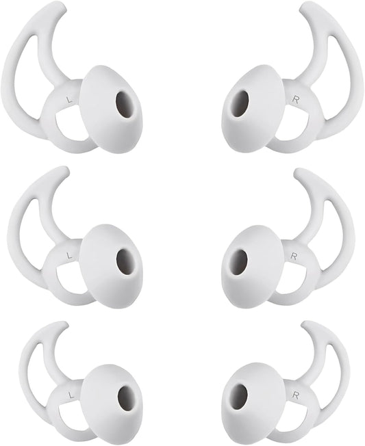 Earbud Replacement Tips Silicone Earbud Tips Compatible with Bose Quietcomfort and Sport Headphone Rubber Tips Ear Bud Covers 3 Pairs S M L Gray