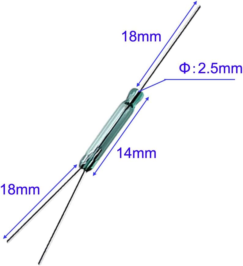 10pcs 4W 3 Pin Reed Switch Reed Contact Normally Open N/O N/C SPDT, Glass Reed Relay Magnetic Induction Switch (2.5mm x 14mm)