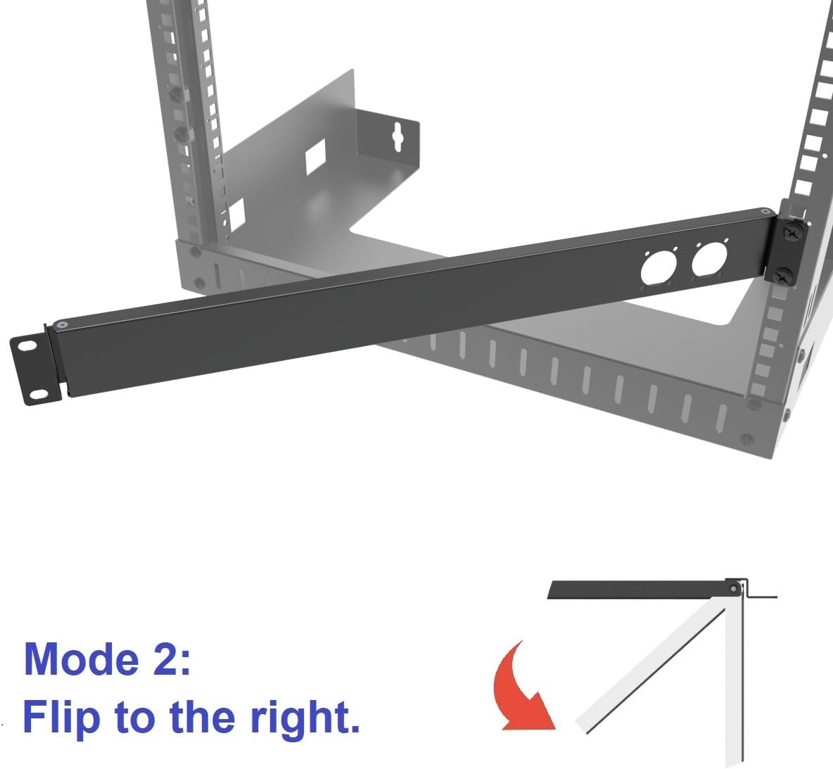 1U Hinged Rack Panel 2D XLR HDMI Audio Rack Mount Panel for 19 inches Rack Mount (2D)