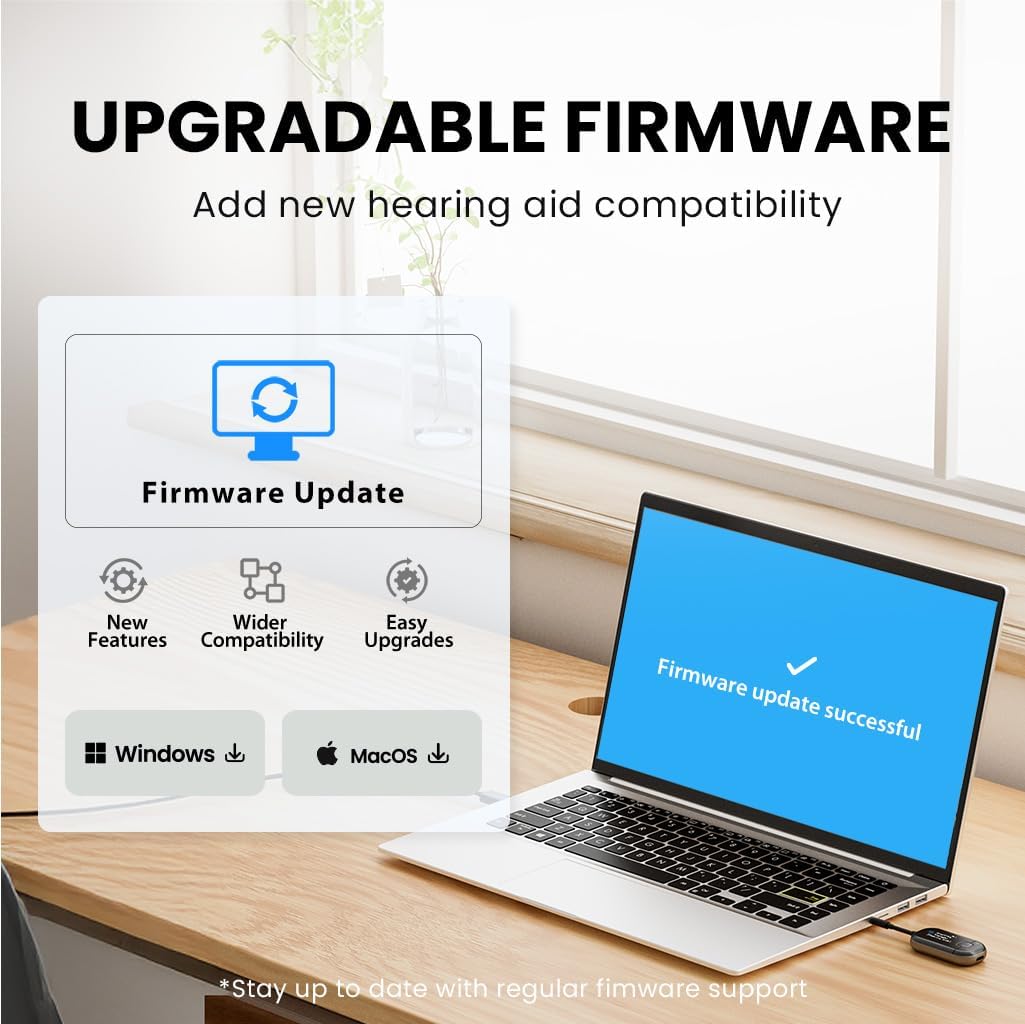 Avantree Voyager HA - Auracast Transmitter for Hearing Aids with Display & Volume Control, LE Audio, Bluetooth 5.4, Qualcomm Chip, Firmware Upgradeable, AUX for TV, PC