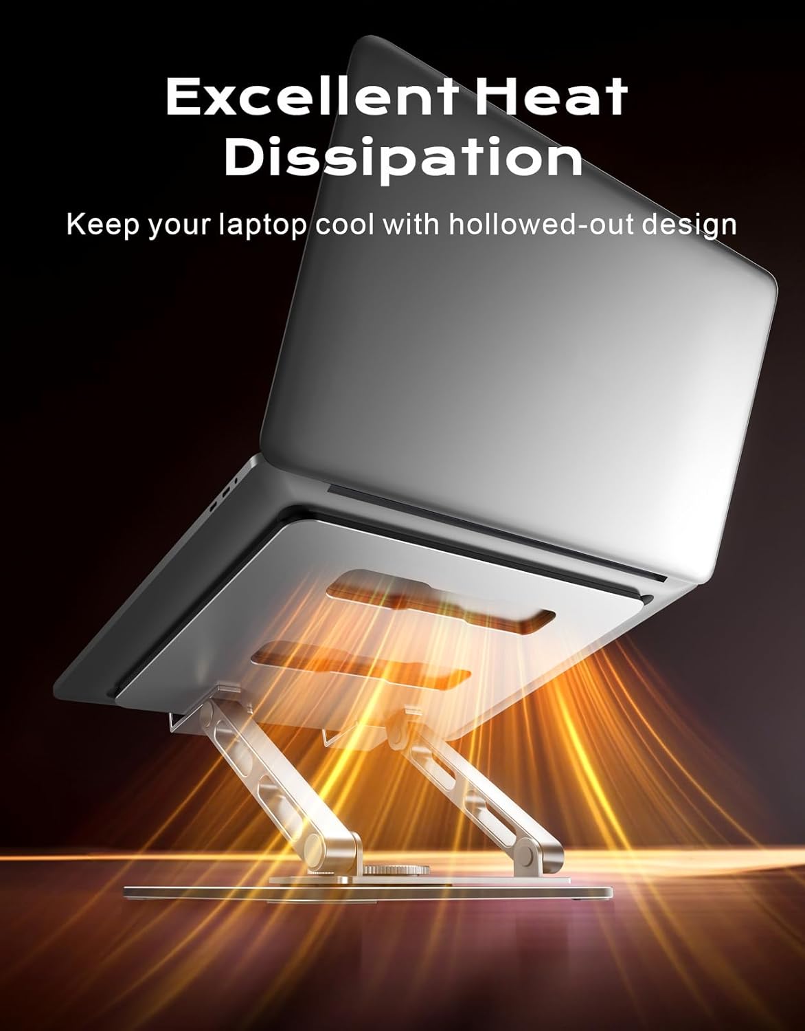 Laptop Stand for Desk 360° Flexible Rotating, Ergonomic Adjustable Laptop Riser Holder with Dual-bar Support, Portable Computer Notebook Stand for MacBook Air Pro, Dell XPS, HP (10-16")