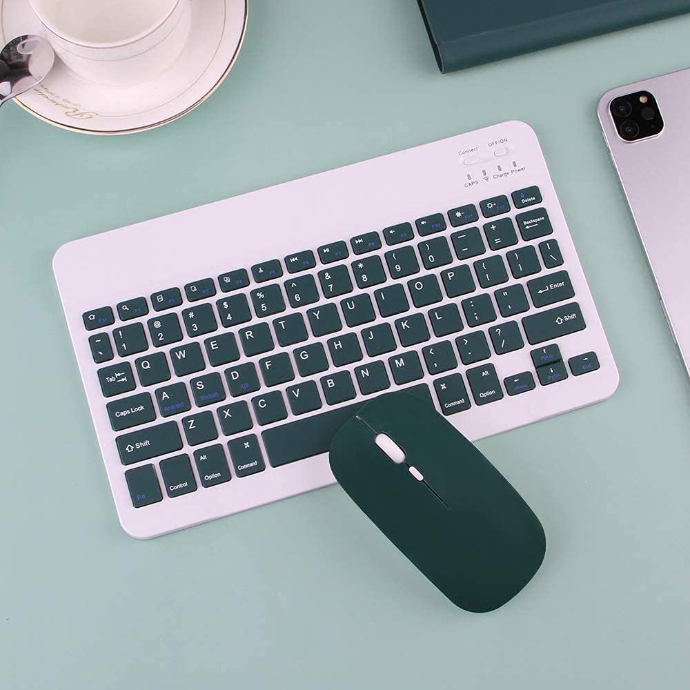 AnMengXinLing Keyboard Case for iPad Air 13 Inch (M3 2025/M2 2024)/Pro 12.9 6th/5th/4th Generation with Mouse Pencil Holder, Magnetically Detachable Keyboard Mouse, Teal