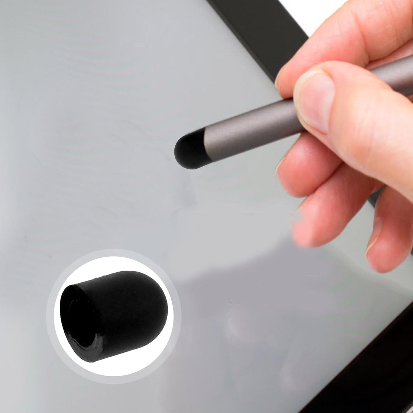 Gatuida 30pcs Stylus Replacement Tips, Rubber Stylus Tips Replacement Covers for Touch Screen Pens,6mm