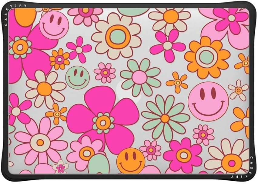 CASETiFY Impact MacBook Air 13" (M1/Intel) Case [Cushioned Impact Corners/Scratch-Resistant/Anti-Slip Grip] - Groovy Clear - Clear Black