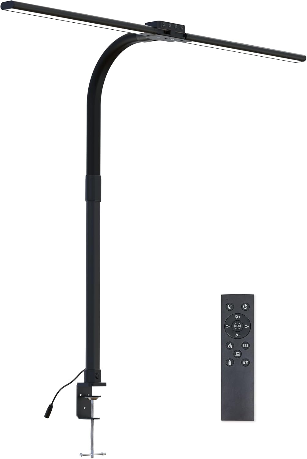 Full Spectrum LED Desk Lamp, Sun Lamp 15W Eye-Caring Table Light with CRI≥95, Flicker-Free, Low Blue Light, 2700K-6500K, Stepless Dimming, 360° Arm, Clamp Base for Office & Study