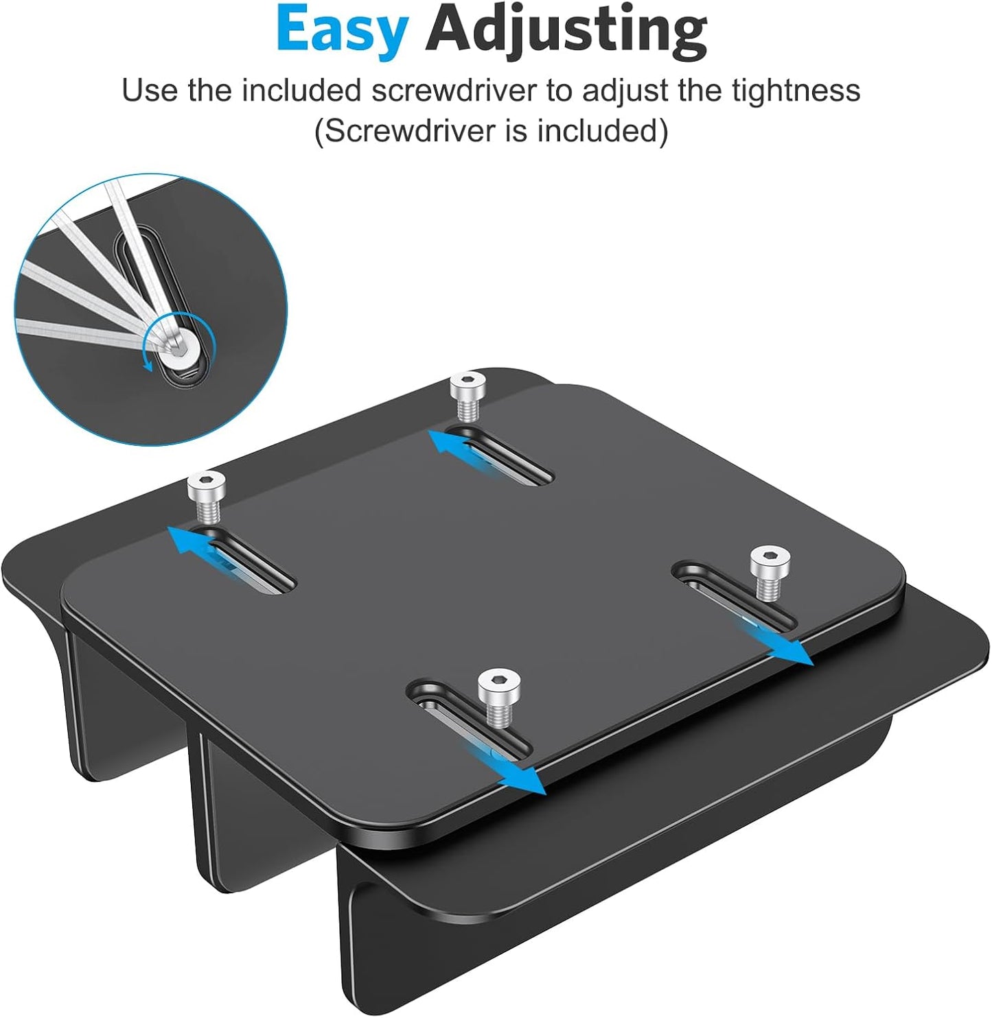 OMOTON Vertical Laptop Stand [Updated Double Version], Desktop Aluminum Mac Book Stand with Adjustable Dock Size, Fits All Mac Book, Surface, Chrome Book and Gaming Laptops (Up to 17.3 inch) (Black)