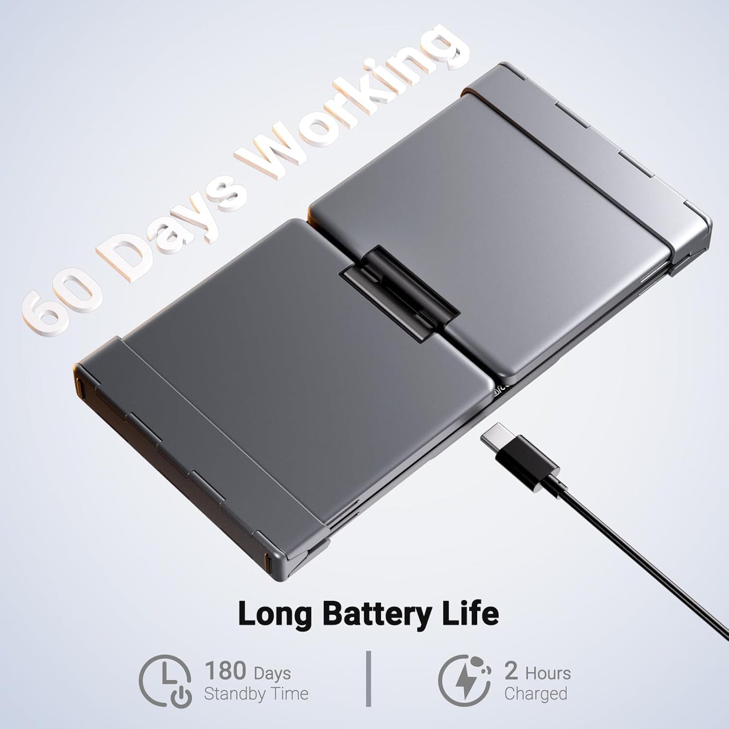 iClever Foldable Bluetooth Keyboard, BK18 Foldable Keyboard with Touchpad and Number Pad, Portable, Rechargeable, Pocket Size for Travel, Compatible with iPad, iPhone, Laptop