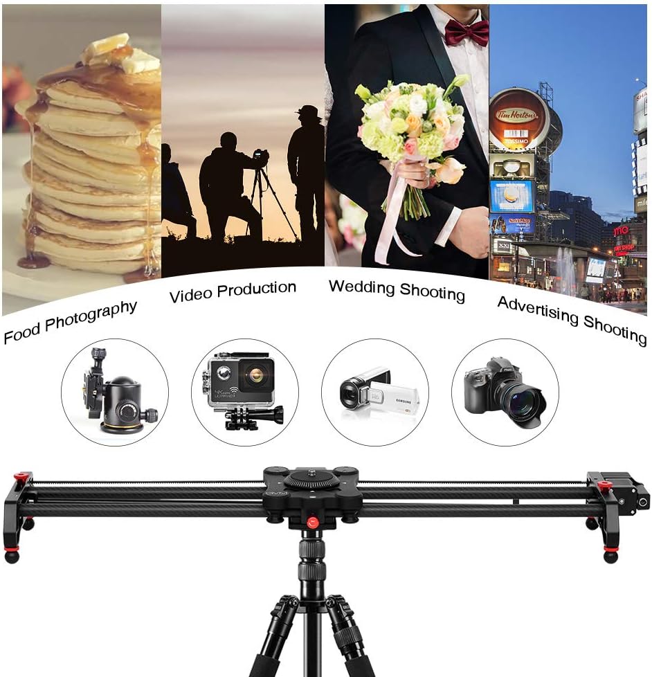 GVM Great Video Maker Camera Motorized Slider,48"/120CM,Automatic Round Trip,Time Lapse,Panoramic Shooting,Video Capture,Slider Smooth and Stable,with Battery
