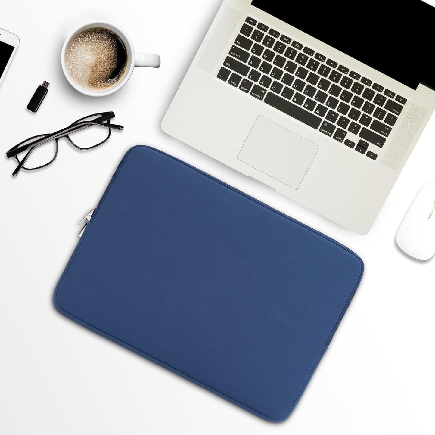 RAINYEAR 16 Inch Laptop Sleeve Protective Soft Case Padded Zipper Cover Specially Compatible with 16" MacBook Pro/Max M1 M2 M3 M4 A2141 A2485 A2780 A2991 A3403 A3186 (Navy Blue, Upgraded Version)