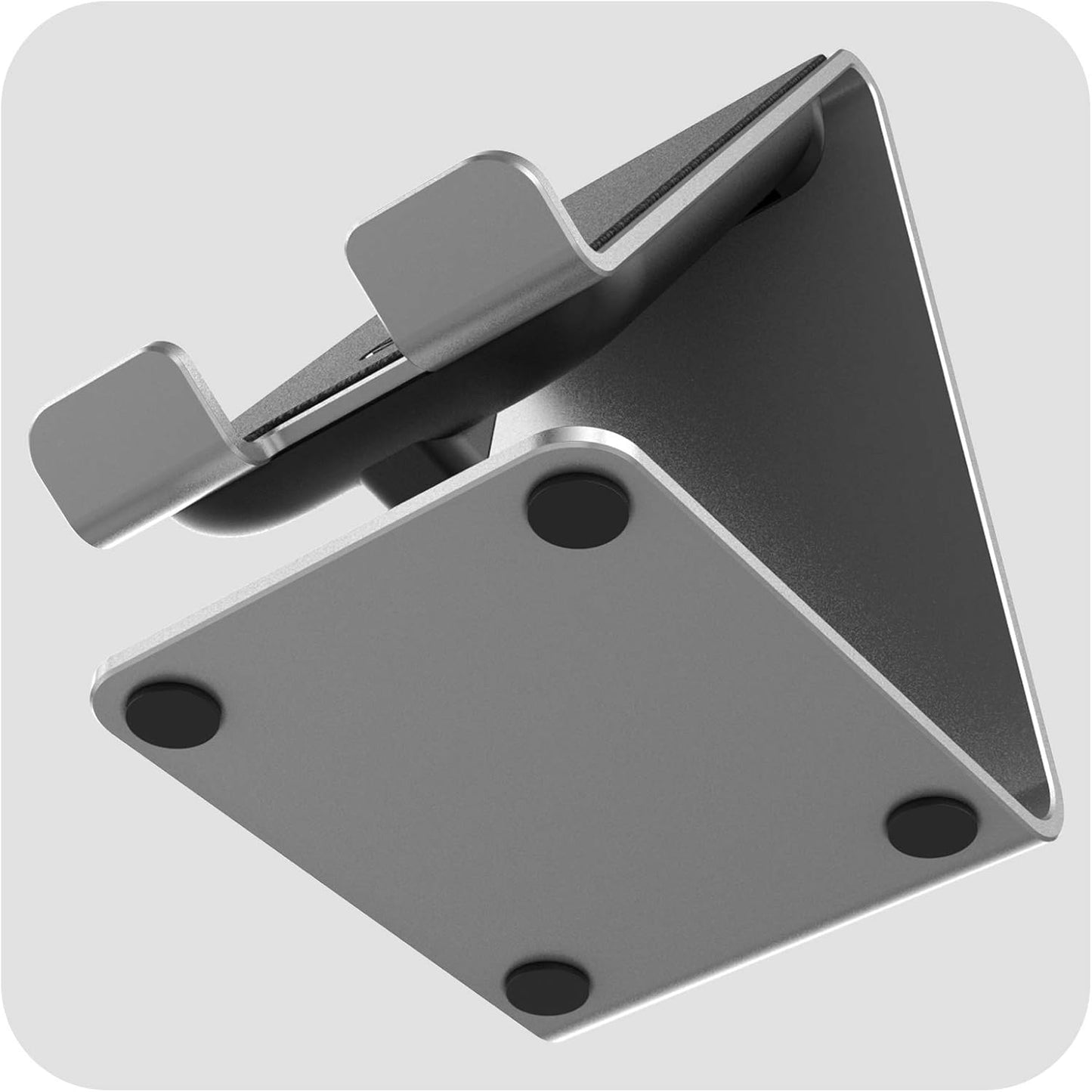 Encased PowerStand Wireless Charging Stand with Dimmable LED Backlights - Desktop Charger for iPhone, Android and Galaxy Phone Models (Aluminum Silver)