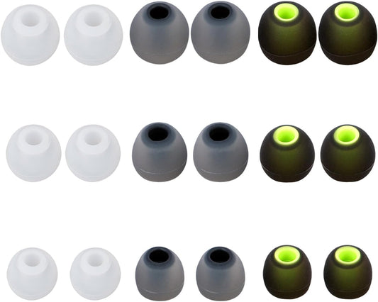 Earbud Replacement Tips Silicone Earbud Covers Fit for in-Ear Headphones (Inner Hole 3.8mm -5.1mm) 9 Pairs S/M/L