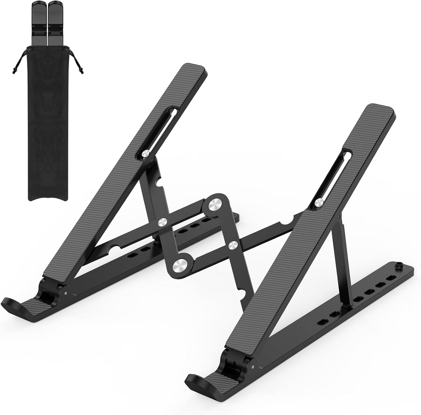 Adjustable Laptop Stand, Portable Laptop Riser for Desk, ABS+Silicone Foldable Ventilated Cooling Notebook Holder Stand for 10-15.6” Laptops,Tablets