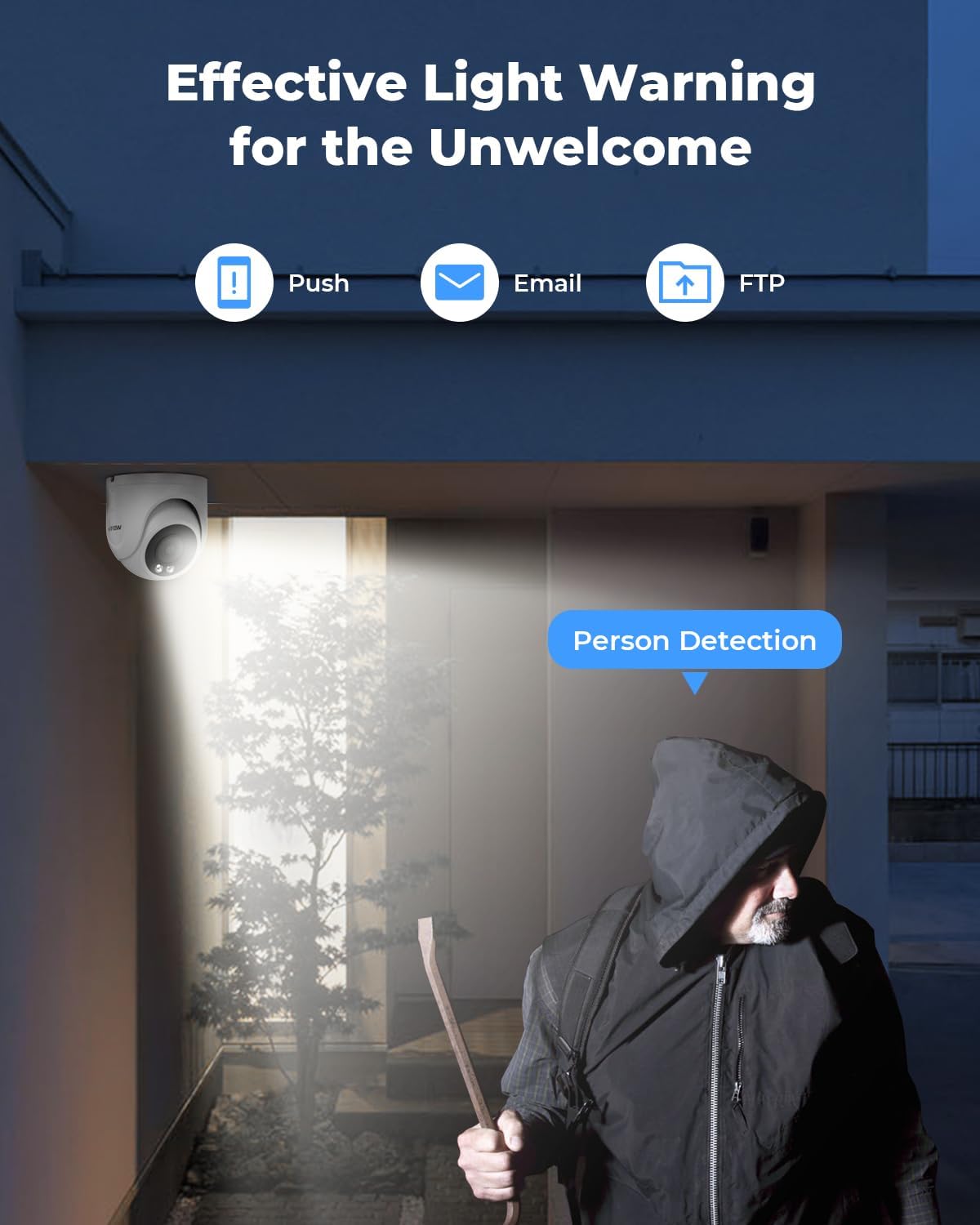 H.VIEW 4K/8.0 Megapixel PoE Outdoor Home Security Camera System Wired Outdoor Video Surveillance IP Cameras System，Ultra Wide-Angle &Audio，8CH NVR 4TB HDD