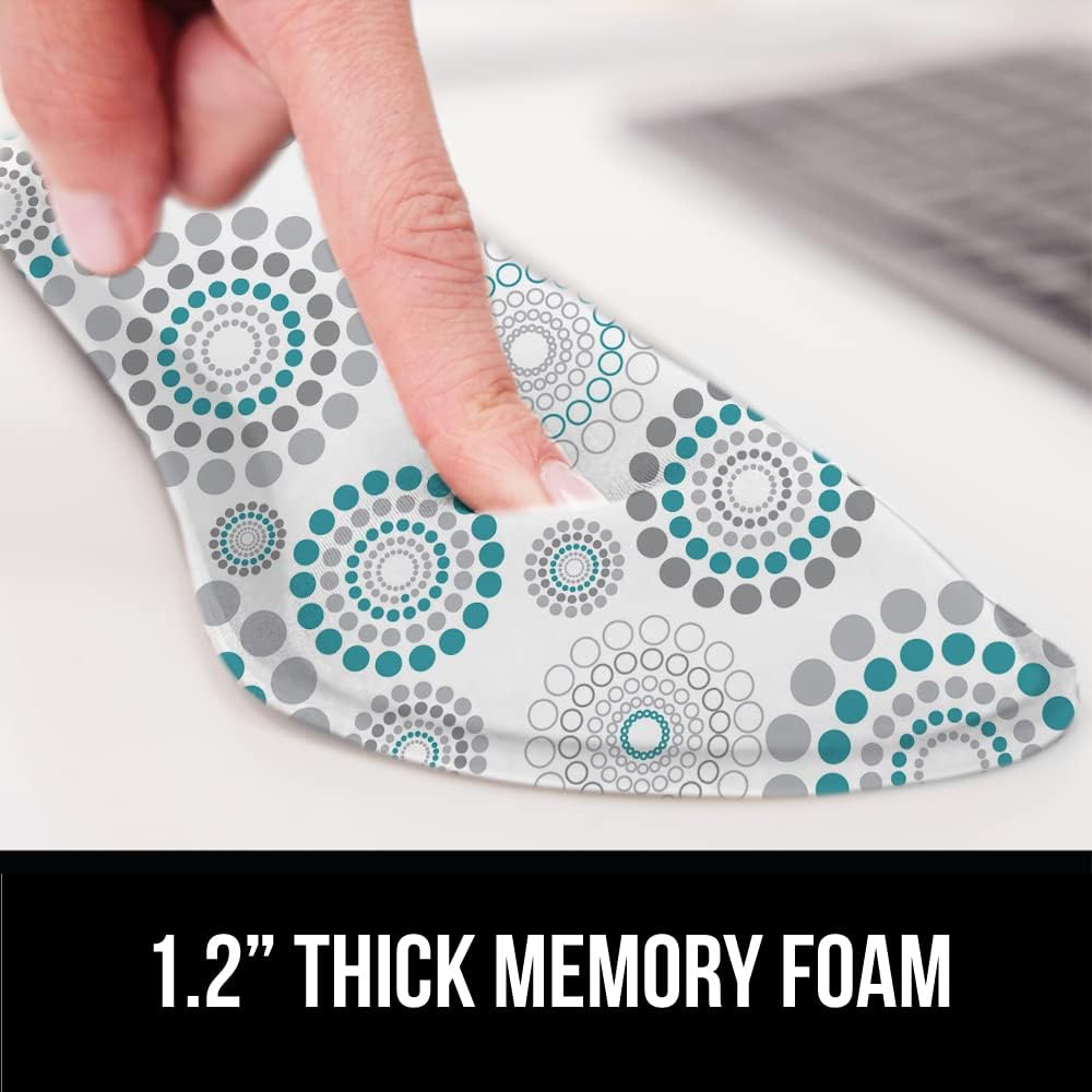 GORILLA GRIP Silky Gel Memory Foam Wrist Rest for Computer Keyboard, Mouse, Ergonomic Design for Typing Pain Relief, Desk Pads Support Hand and Arm, Mousepad Rests, Stain Resistant, 2 Piece Pad Spiral