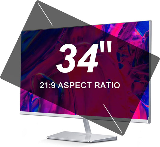 34 Inch Computer Privacy Screen for 21:9 Aspect Ratio Widescreen Monitor,Removable Anti Spy Data Confidentiality Security Privacy Protector Film,Anti Blue Light Glare Monitor Privacy Filter
