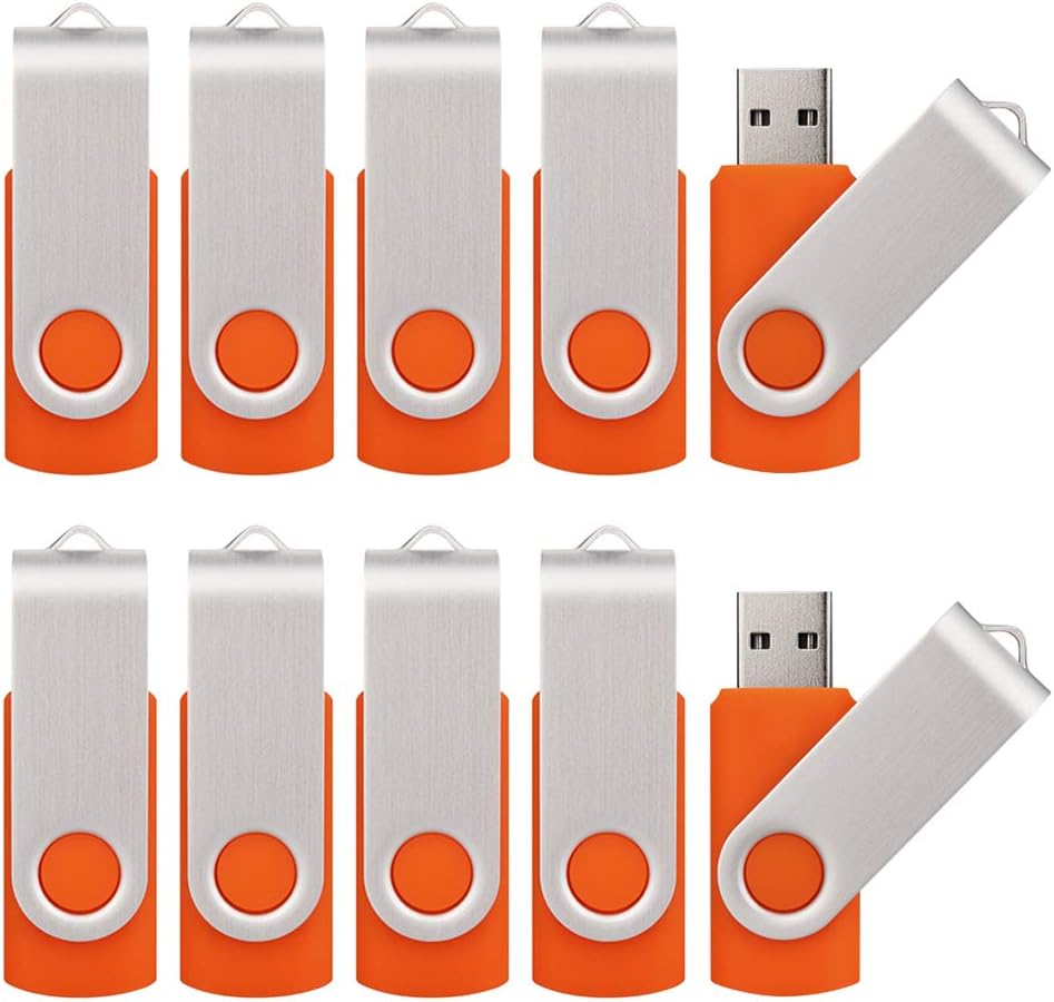 10 Pack 16GB USB Flah Drive USB 2.0 Memory Stick-Orange