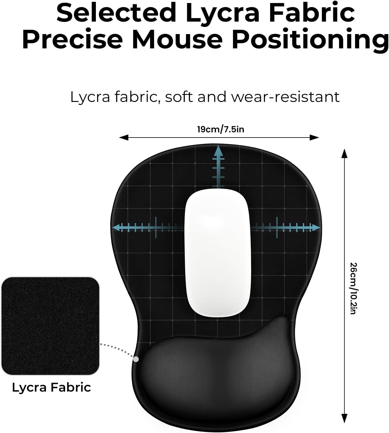 EooCoo Ergonomic Mouse Pad with Gel Wrist Rest Support Middle Concave Design, Relieve Wrist Pain Mousepad, Non-Slip Base for Laptop, Computer, Office Desk Accessories, Carpal Tunnel Syndrome