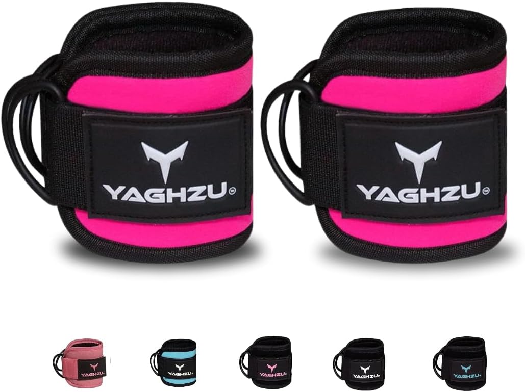 Ankle Straps for Cable Machines Women - Adjustable Gym Ankle Strap for Cable Machine, Neoprene Padded Cable Straps, Durable Leg Strap with Cable Cuff, Glute Kickback Ankle Strap with D Rings