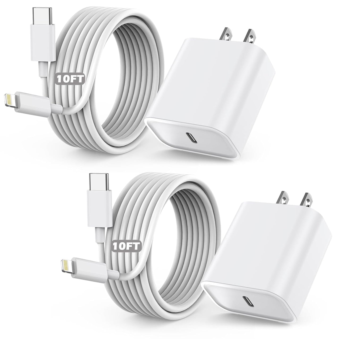 Fast Charger iPhone,10 Feet iPhone Charger,Super Fast Charging Block with 10Foot USB C to Lightning Cable Type C Wall Plug Charging for iPhone 14/14 Pro Max/14 Plus/13/13 Mini/12/11/X/XR/SE,iPad