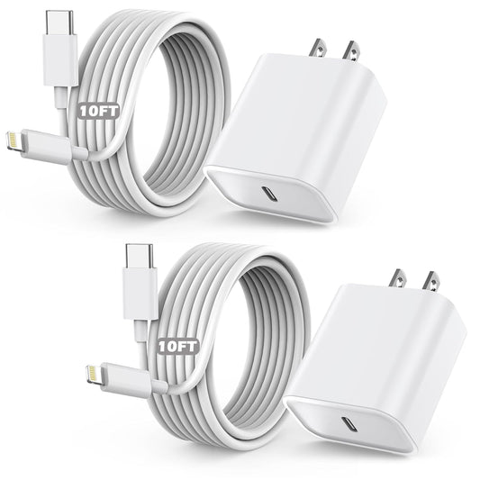 Fast Charger iPhone,10 Feet iPhone Charger,Super Fast Charging Block with 10Foot USB C to Lightning Cable Type C Wall Plug Charging for iPhone 14/14 Pro Max/14 Plus/13/13 Mini/12/11/X/XR/SE,iPad