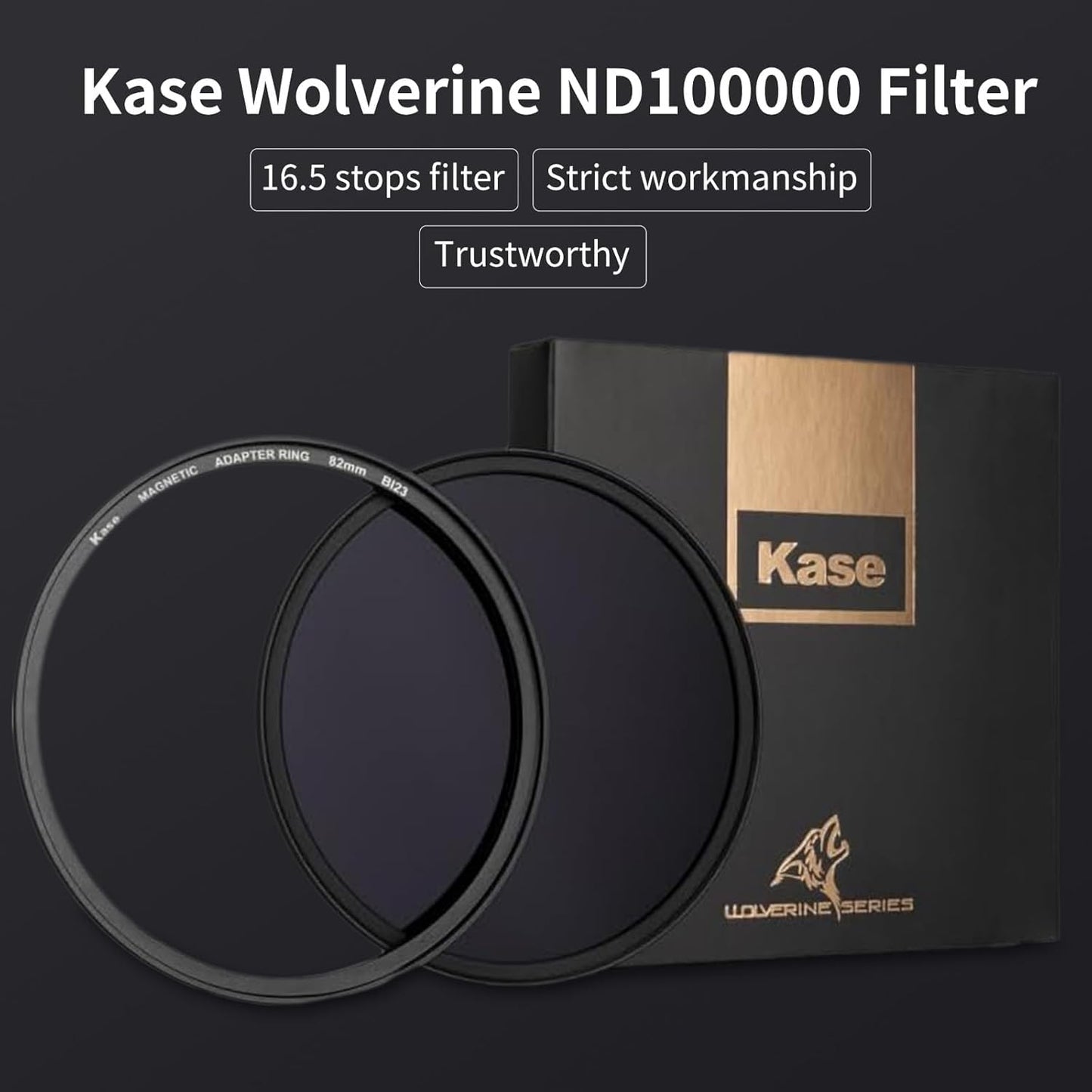 Kase Wolverine 72mm ND100000 16.5 Stop Magnetic Filter Incl Adapter Neutral Density Filters