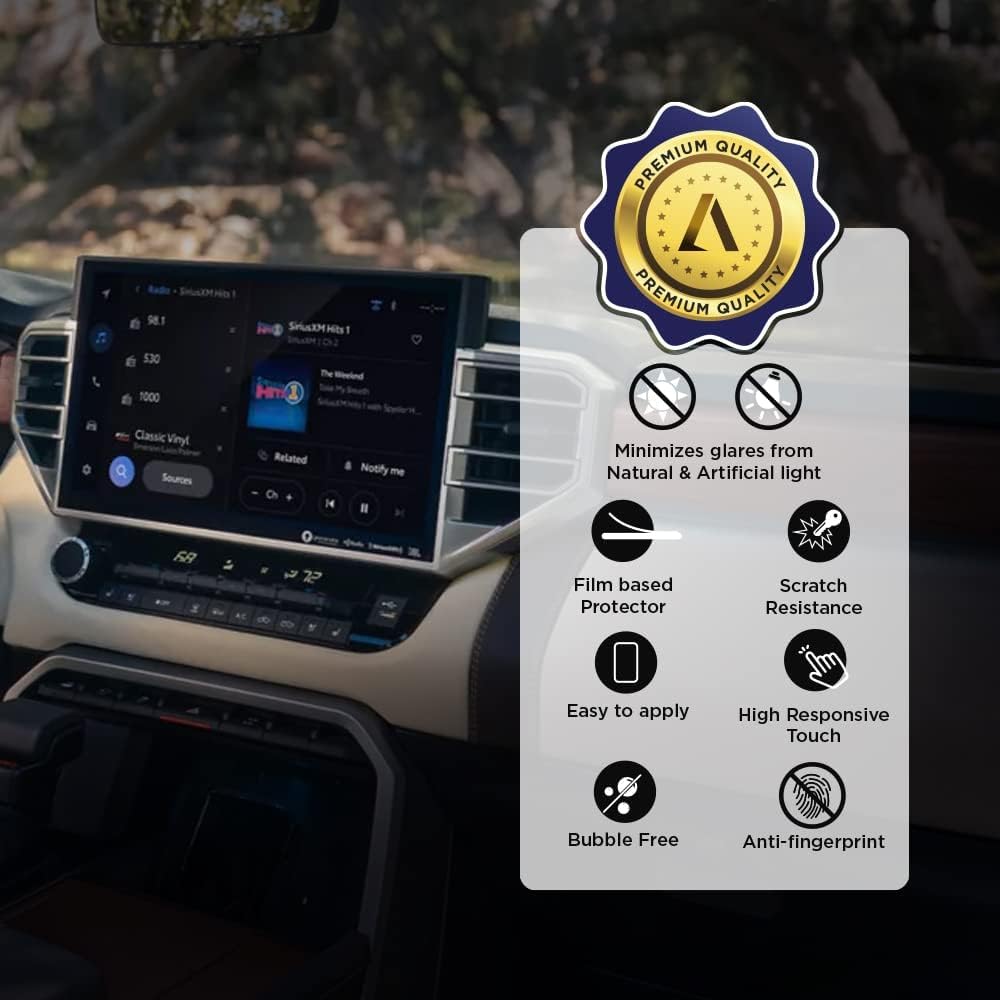 2026 2025 Toyota Tundra Screen Ptotector 14 Inch Matte Anti Glare Anti Fingerprint designed for 3rd Gen Multimedia Navigation Touchscreen Display Compatible with 2024 2023 2022 2 Pack From Artemis Shields