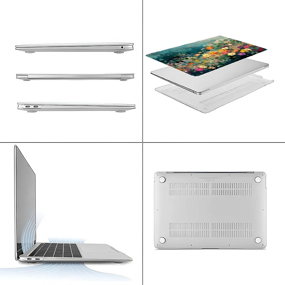 Compatible with MacBook Air 13.3 13.6 Inch Case 2022 2021 2020 2019 Plastic Hard Shell Case Cover,13.6 Air (A2681) M2 2022, Spring Flowers