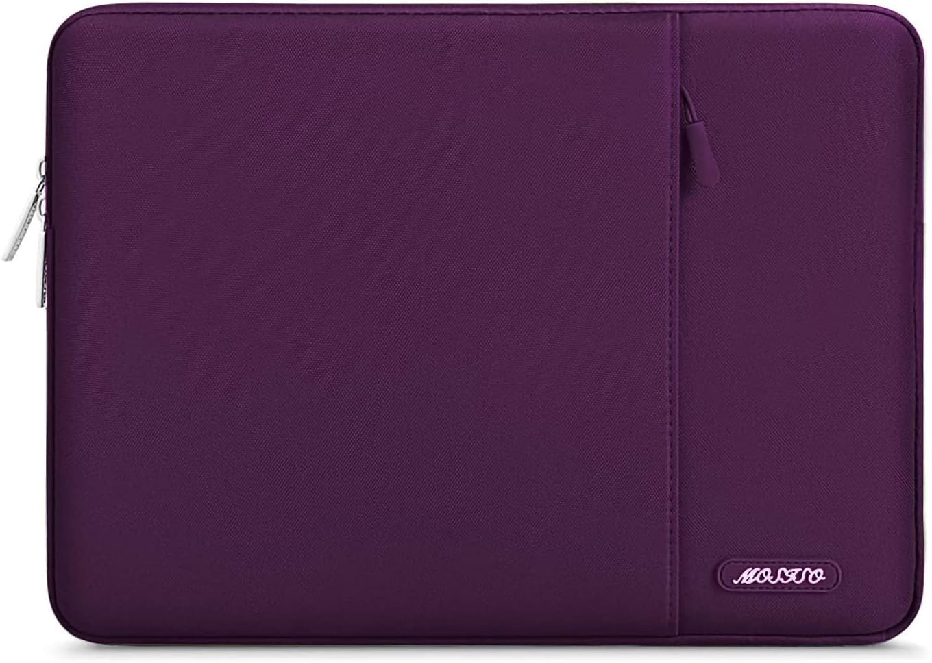 MOSISO Laptop Case 13.3 inch, 13-13.3 inch Laptop Sleeve Compatible with MacBook Air/Pro 13 / Pro 14, HP Dell ASUS Lenovo Notebook, Polyester Vertical Computer Sleeve Bag with Pocket, Magenta Purple