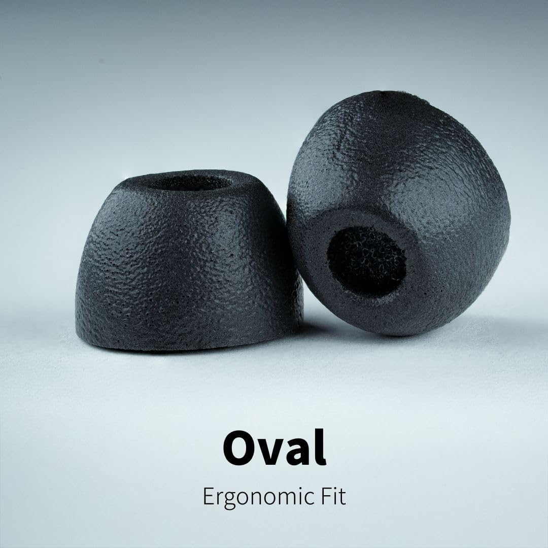 Comply 500 Core Series | Memory Foam Replacement IEM Ear Tips for KZ, Moondrop, FiiO Sennheiser & More | Superior Noise Isolation, Ultimate Comfort, Secure Fit | Oval, Black (S/M/L) (3 Pairs)