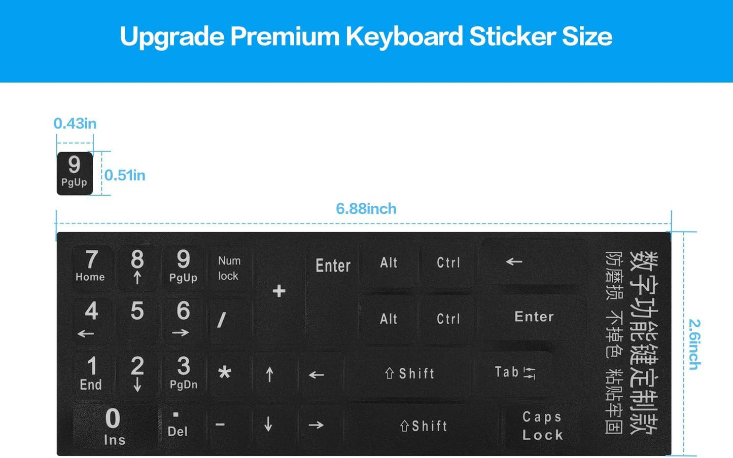 2PCS Keyboard Number Stickers, Keyboard Number Pad Replacement Stickers Universal for Wireless Numeric Pad Numpad Keypad, Laptop, Desktop, Computer, Keyboard Numbers Sticker -Matte