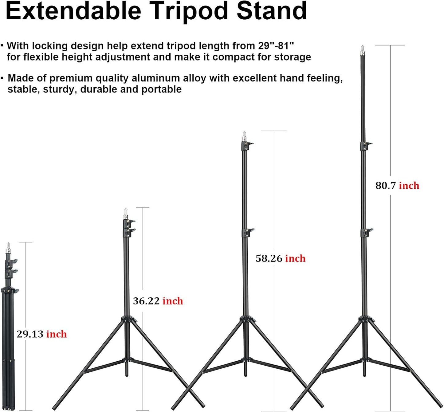 2 Pack RGB LED Video Light Wand Stick, LUXCEO Photography Studio Lighting Kits with 29" to 81" Tripod & Remote Control, Dimmable Photography Light Wand 36 Colors 3000K-6000K