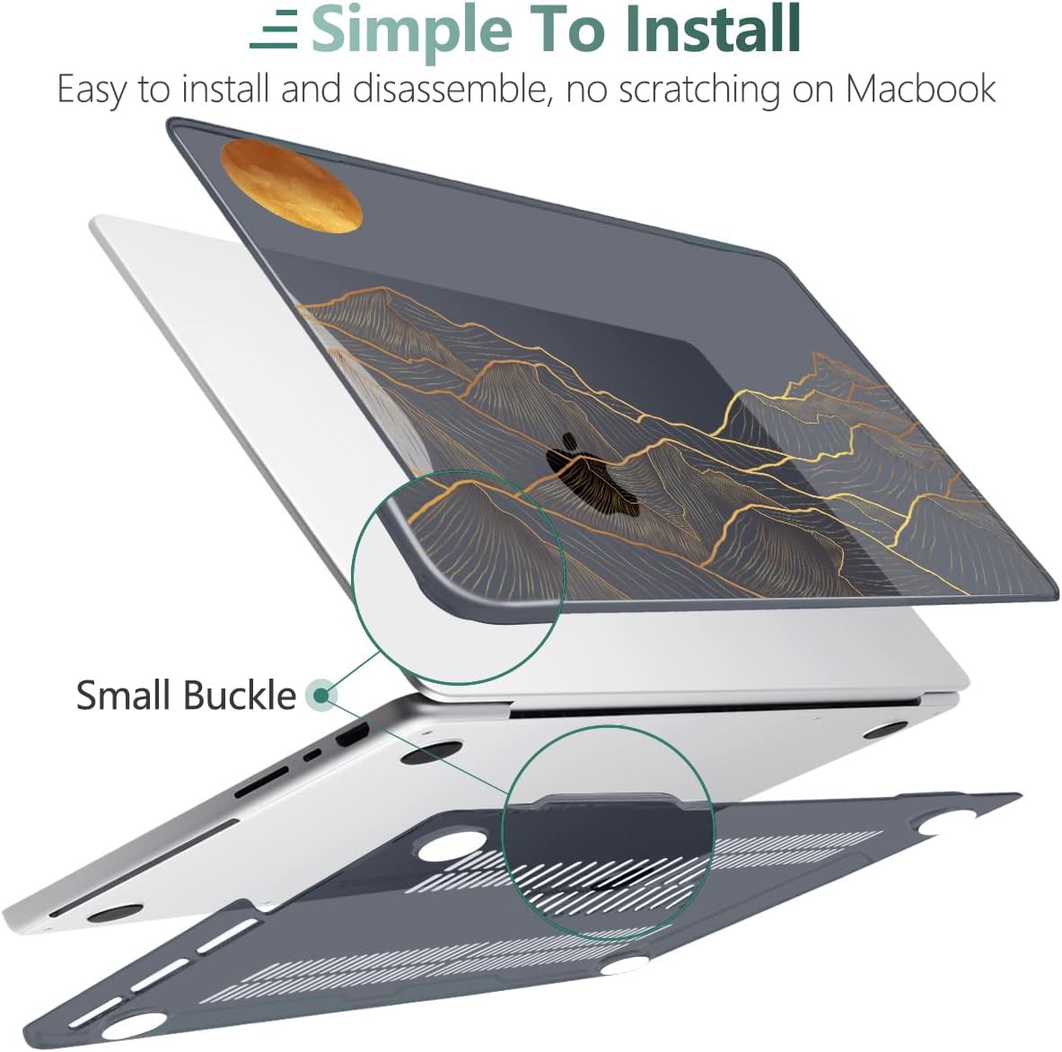 DONGKE for M4 MacBook Pro 16 Inch Case 2024 2023 2021 A3403 A3186 M3 A2991 M2 A2780 M1 A2485 Pro/Max Chip, Plastic Hard Shell Case & Keyboard Cover for Mac Pro 16 with Touch ID, Abstract Mountain