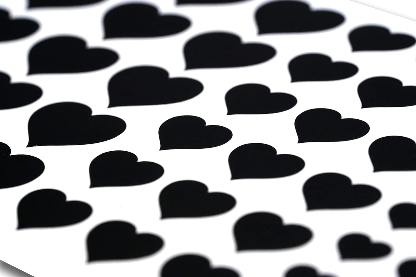 Blocked Stackable Webcam/Camera Vinyl Covers | 57 Low-Tack Restickable Webcam Sticker | 3-Sizes | Black 57-Pack Hearts (Muted Matte)