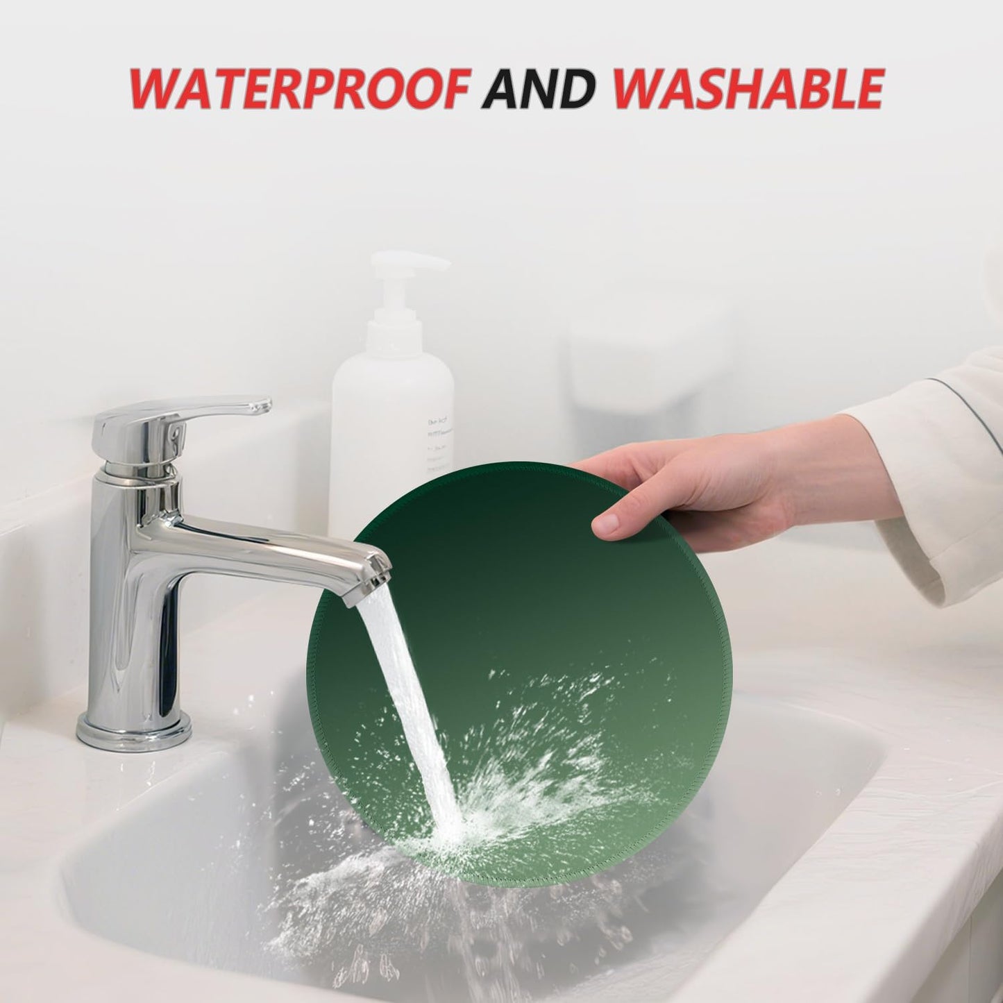 ITNRSIIET Mouse Pad Non-Slip Rubber Base Smooth Surface Stitched Edges Waterproof Durable Compatible with All Mice for Office & Gaming, Desk Accessory, Diameter 8.7 inch, Forest Gradient