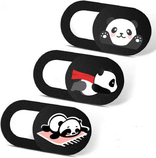 Laptop Camera Cover Slide 3 Pack Ultra Thin Slide Laptop Camera Cover for Echo Show, Computer, Tablet, Chromebook, PC - Panda