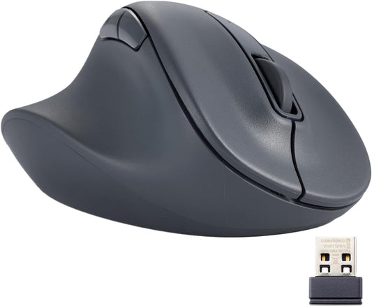 ELECOM Left Hand Wireless Ergonomic Mouse, 2.4GHz with Mini USB Receiver, Silent Click, 2000DPI, 5 Buttons, Optical Sensor, Compatible with PC, Mac, Laptop, EX-G, Lsize Black (M-XGL31DBSKBK)